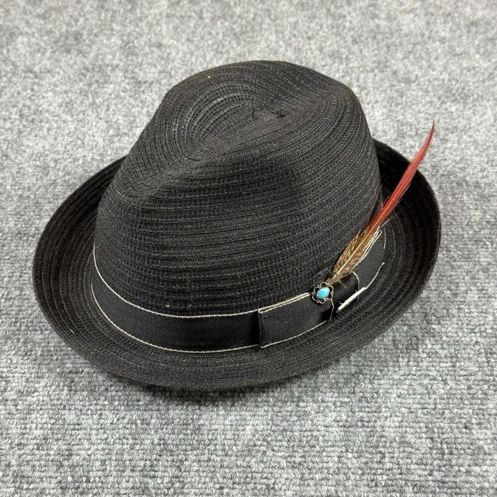Stetson Men's Black Fedora Feather Accent - Medium